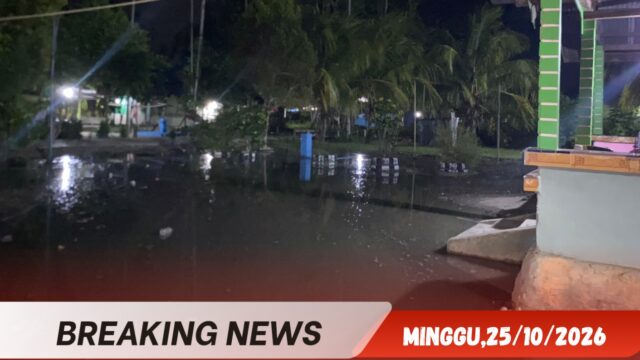 AIR LAUT NAIK HINGGA KE PEMUKIMAN WARGA DI KAMPUNG MAKlMI, WARGA DIMINTA WASPADA